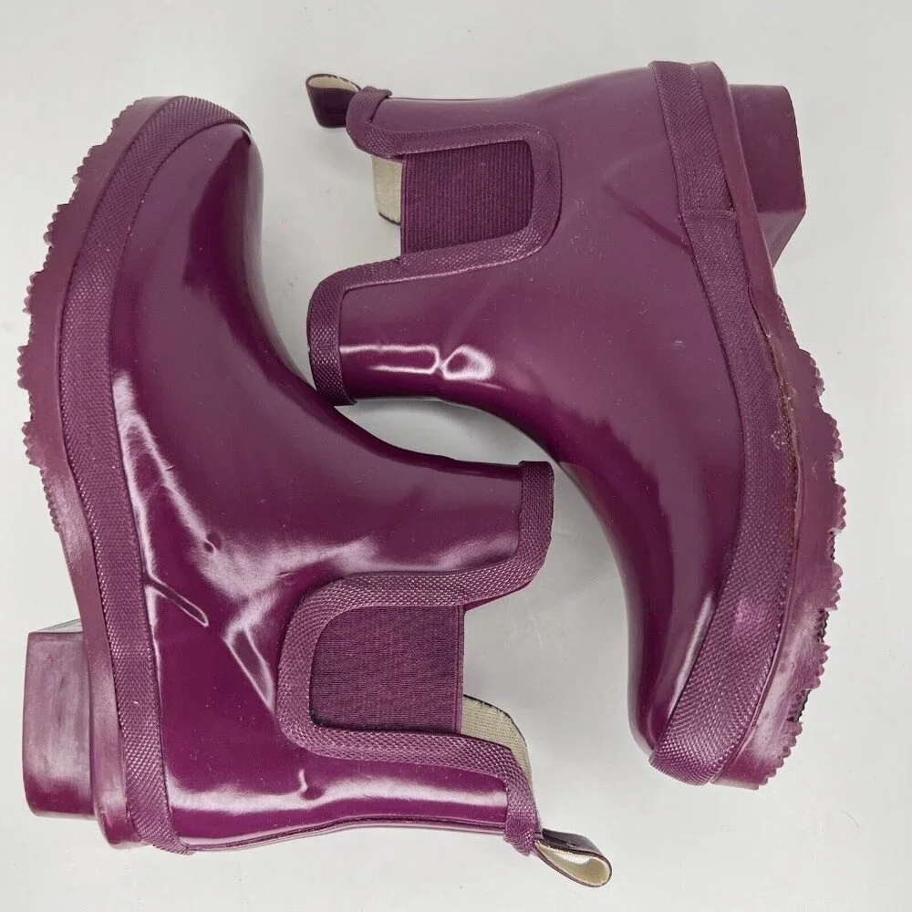 GARDENLINE Grape Waterproof Pull-On Womens Size 6 Rubber Rain/Gardening Boots